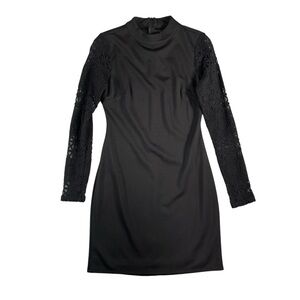 Lulus NWT Women's Sweet Life Black Lace Long‎ Sleeve Bodycon Dress Size Small